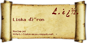 Liska Áron névjegykártya